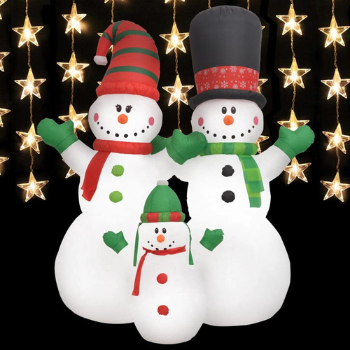 Muñecos De Nieve Inflables Navideños Family Vidaxl Con Led D