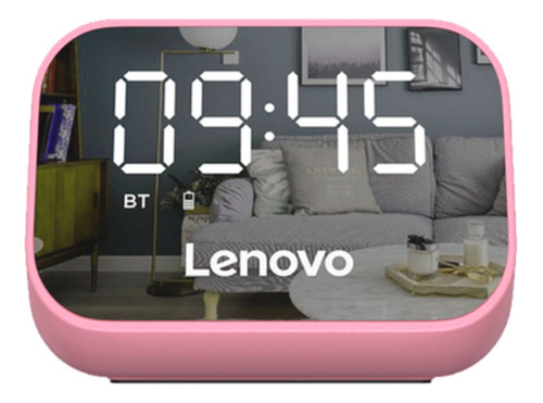 Parlante Bluetooth Lenovo Ts13 Reloj Despertador Rosado