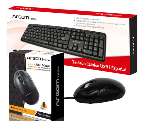 Combo Teclado Y Mouse Usb Comfortable Pc Laptop Español K886