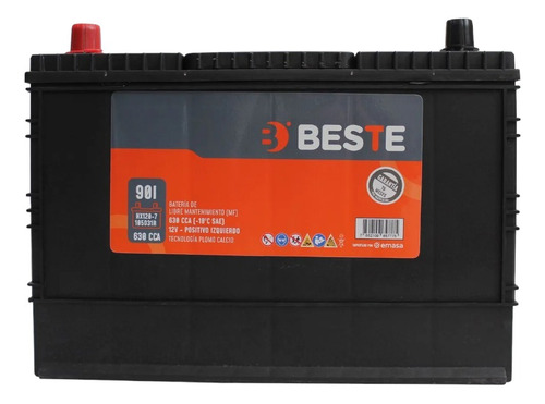 Bateria 90 A Positivo Izquierdo Beste 12v 630 Cca