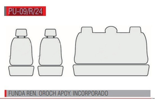 Imagen 3 de 7 de Funda Cubre Asiento Duster Oroch Cuerina 2015-2016-2017