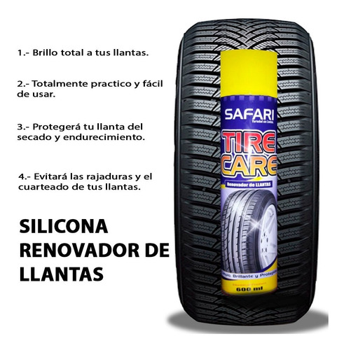 Silicona Renovadora De Llantas/ Protector/ Abrillantador