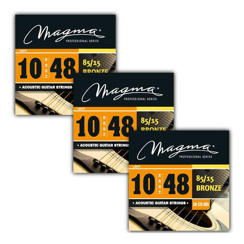 Cuerdas Guitarra Acústica Bronze 85/15 10-48 Pack X 3