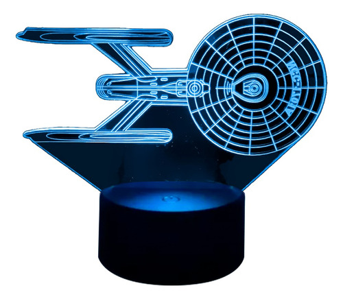 Lámpara 3d Nave Uss Enterprise Star Trek + C. Remoto + Pilas