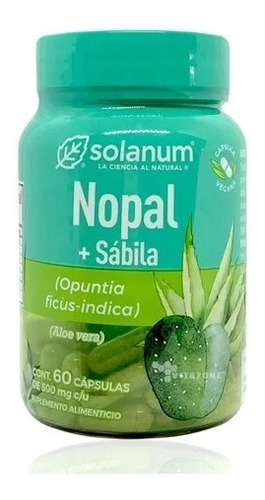 Solanum Nopal + Sábila - 60 Caps - 500mg - Sin sabor