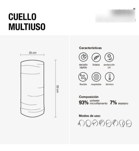 Imagen 10 de 10 de Cuello Térmico Multiuso (moto, Bici, Ski, Running, Montaña)