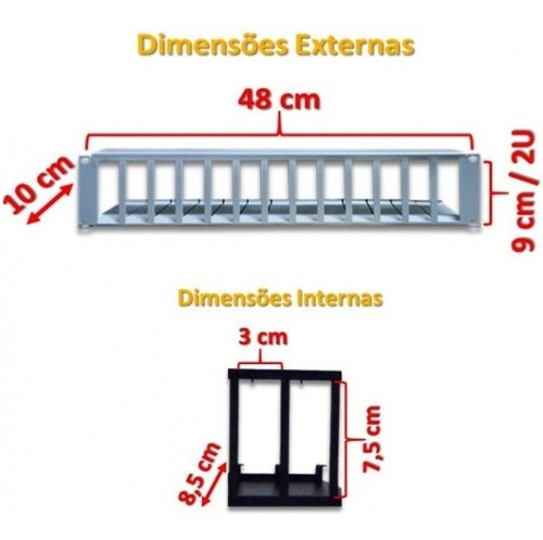 Chassi Pra Até 12 Conversores De Mídia 2u 19 Rack - 8 Peças