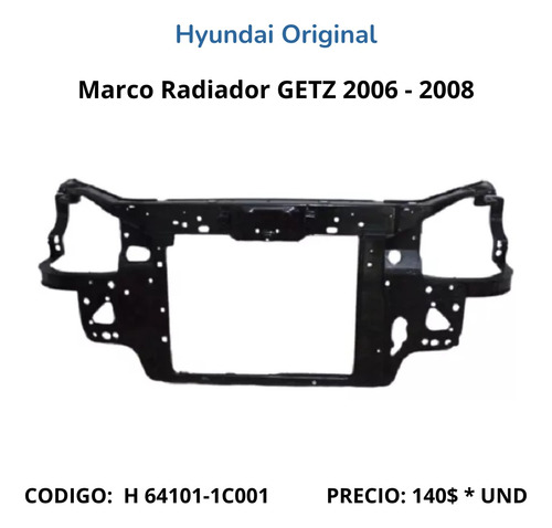 Marco Radiador Getz 2006 2007 2008 Carevaca Hyundai Original