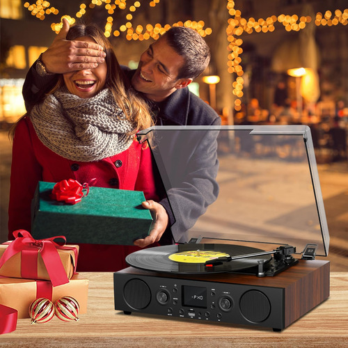 Player De Discos De Vinilo Con Altavoz, Sonido Mudo De Graba