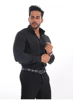Comprar Camisa Manga Larga Cuello Camisero Slim Fit Color Entero