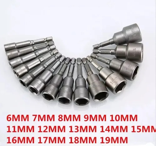 Juego Magnéticas Hexagonales Llave Vaso Para Tuercas 6-19mm