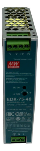 Fuente De Poder 48vdc / 1.6 Amp Edr-75-48 - Mean Well -