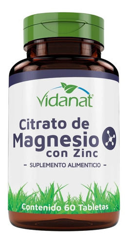 Citrato De Magnesio Con Zinc  60 Tab-vidanat