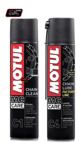 Lubricante De Cadena Motul C4 + Limpiador Motul C1 