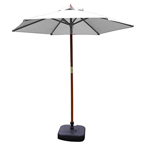 Parasol Portátil 7' Exterior Uv Poliéster Madera Sólida