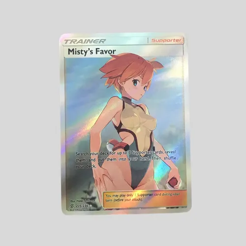 misty's favor pokemon card Full Art - 235/236 - Unified Minds ensuring your cards shine bright without distortion Misty's Favor REVERSE HOLO card