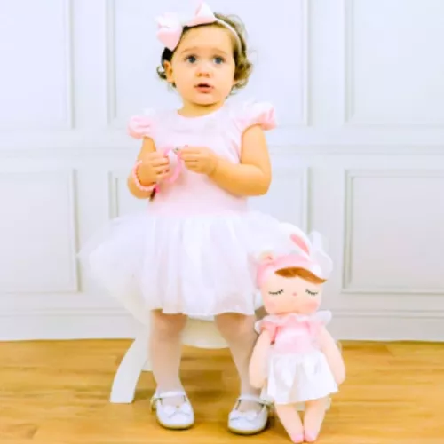 Vestido Trapézio Boneca Metoo Angela Verde e Rosa Fantasia Temático -  Pityticos Moda Infantil