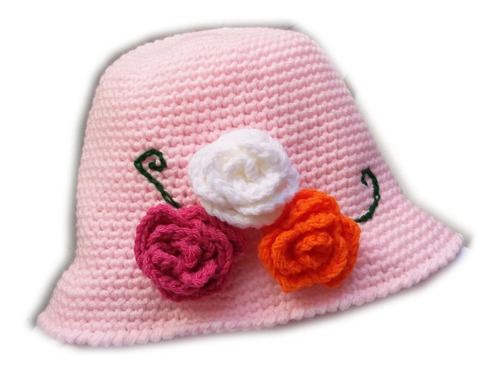 Gorros Niñas Orejeras Trenzas Crochet Modelos Con Flores