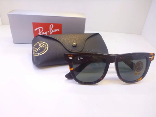 Lentes Ray Ban Wayfarer Originales Cafe Con Negro Mica Humo | Envío gratis