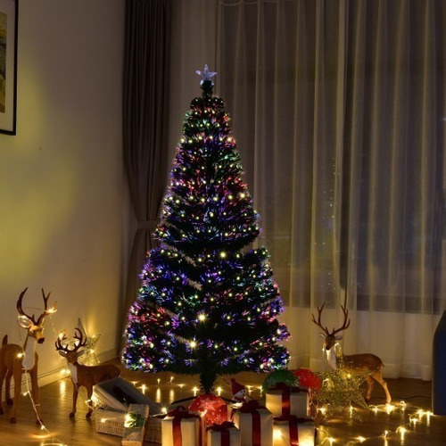 Árbol De Navidad Artificial De Fibra Óptica Led 1.5m Luz