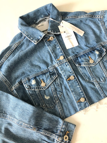 Campera De Jean Bershka Mujer Crop Denim Jacket