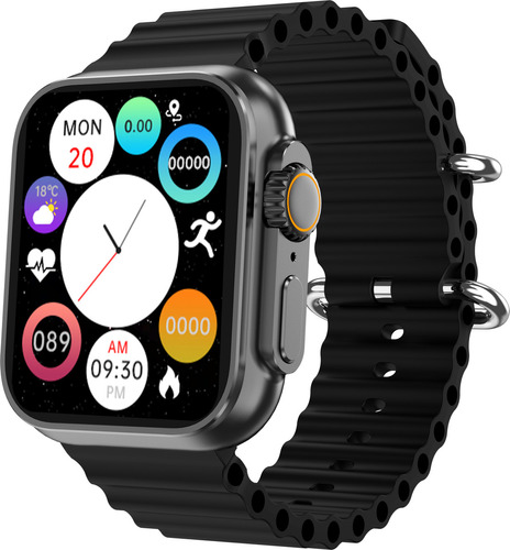 Smartwatch Reloj Inteligente Jd Praga 1.91 Negro + Malla Adicional Bluetooth Llamadas SPO2 Presión Arterial Múltiples Modos Deportivos