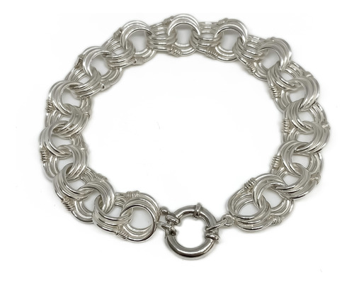 Pulsera Arandelas Grandes De Plata 925 20 Cm Marinero 