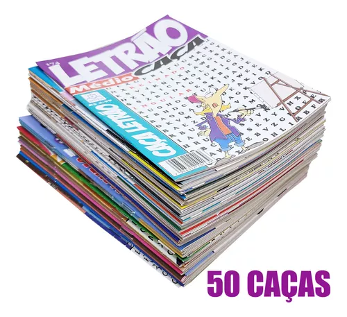  Caça Palavras: Portuguese Puzzle Game – Letras Grandes, Livro  com 80 Jogos & + de 1300 palavras, Grande Formato 21 x 29,7 cm