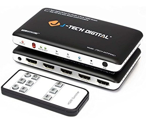 Jtech Digital 4k X 2k Interruptor Hdmi De 4 Puertos Con Cont