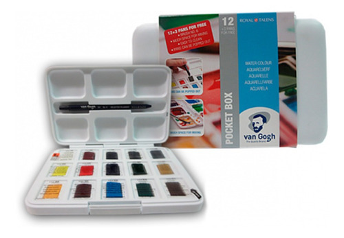 Imagen 2 de 2 de Acuarela En Pastillas Van Gogh Set 12+3 Colores Extra Color Multicolor