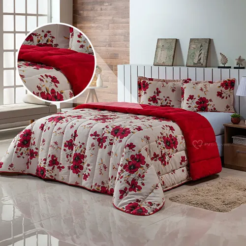 Kit Coberdrom Casal Queen Jogo Cama Dupla Face 400 Fios