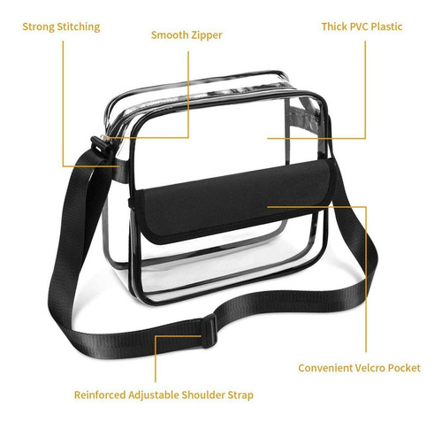 Bolso De Mano Transparente Universal Con Correa Ajustable