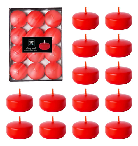 Axiom - Velas Flotantes Rojas Perfumadas, Paquete De 24, Vel