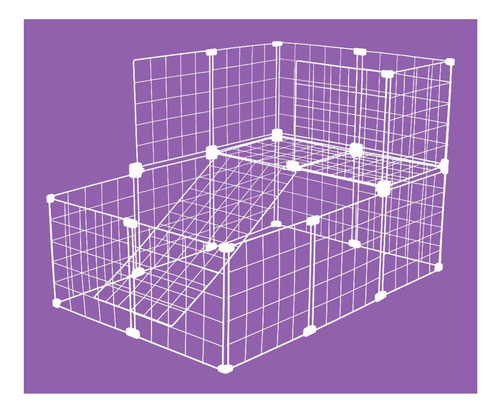 Cercado Aramado Porquinho  Índia 2 Andares  60x90x60 Branco