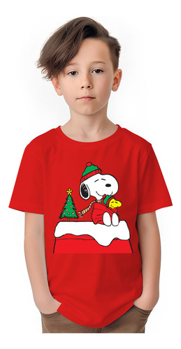 Polera Niños Snoopy Navidad Pascuas 100% Algodon Wiwi