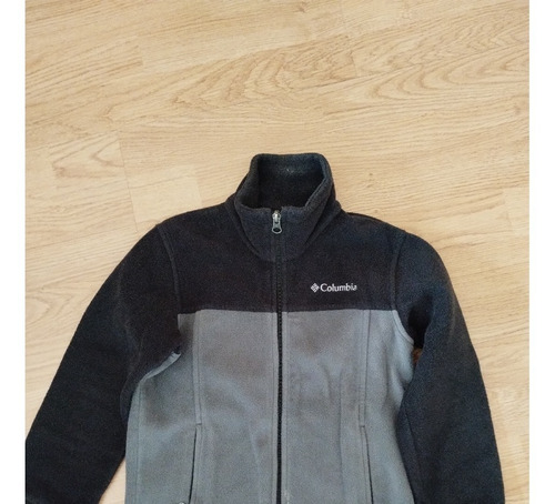 Campera Polar Columbia, Varon De 6 A 8 Años, Gris Y Negra