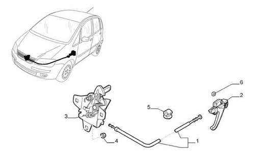 Palanca Apertura Capot Fiat