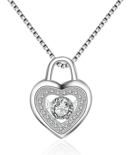 Lindo Colgante Corazón Plata 925 Y Elementos De Cristal