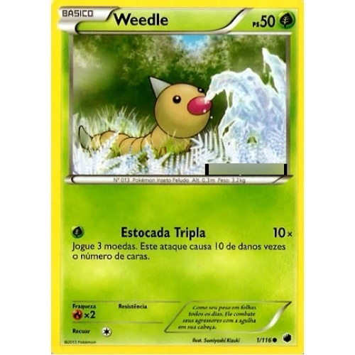 2x Weedle - Pokémon Planta Comum - 1/116 - Pokemon Card Game