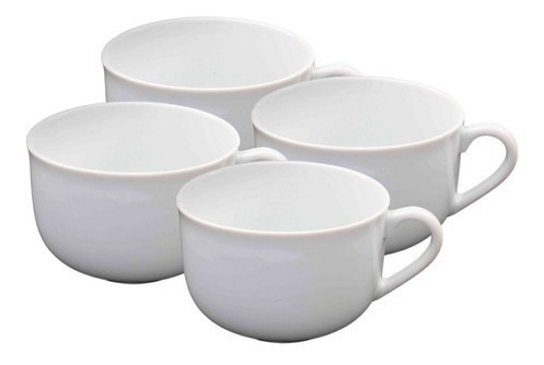 4 Tigela Para Caldo Com Cabo Porcelana 800 Ml Ref 394x