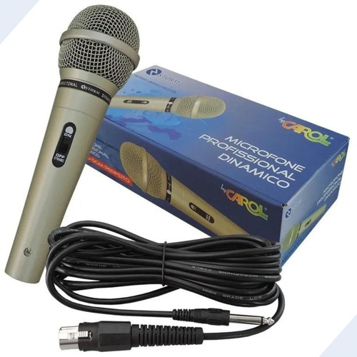 Microfone Profissional Carol Mud-515 Com Fio Champanhe Storm