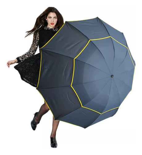 Guarda-chuva Extra Grande E Compacto Com Dossel Duplo Ventil