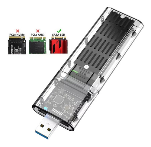 Imagem 2 de 7 de Case Adaptador Hd Externo Ssd Ngff M.2 Key B Para Usb 3.0
