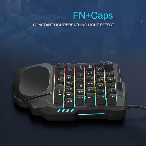 Teclado Para Juegos Cool Backlit Compact One-hand 35-key Pc