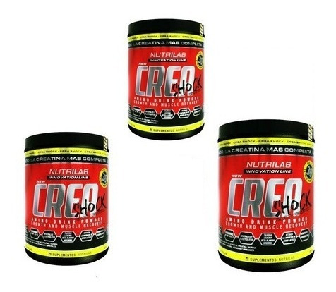 Promo X 3 Creatina 300gr Nutrilab Taurina, Arginina+aminos