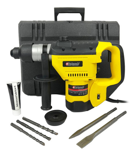 Rotomartillo electroneumático KNakasaki Nk1306 amarillo y negro con 1.55kW de potencia 220V