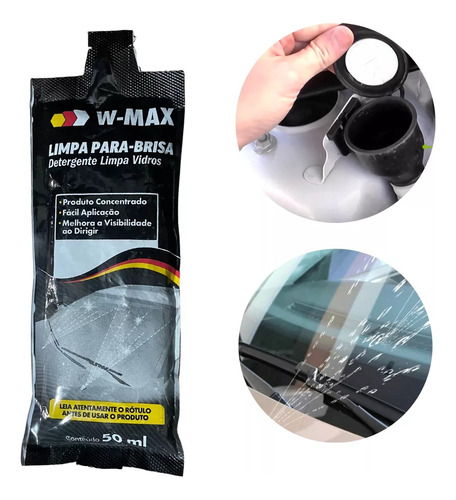 Limpa Parabrisa Detergente Limpa Vidros W-max Sache 50ml