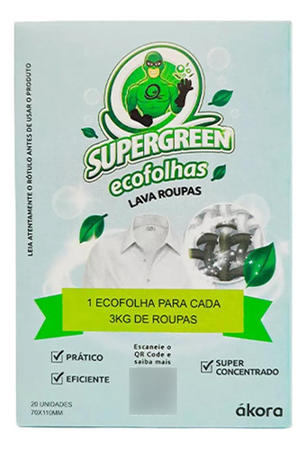 Lava Roupas Supergreen Ecofolhas - 20 Unid