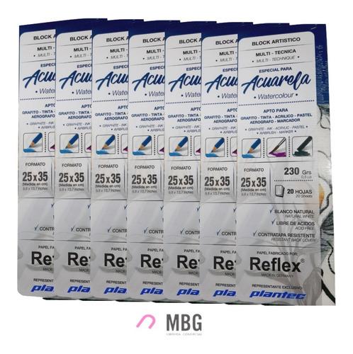 Imagen 4 de 5 de Block Art Nature Plantec 25x35 230gr 20 Hojas Multi-tecni