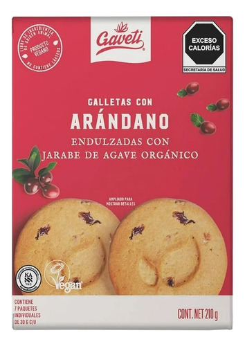 4 Pza Galletas Gaveti Con Avena Sabor Arándano Con 7 Paqutes